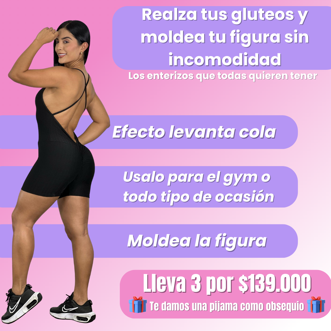 Enterizo deportivo con control abdomen y efecto push up