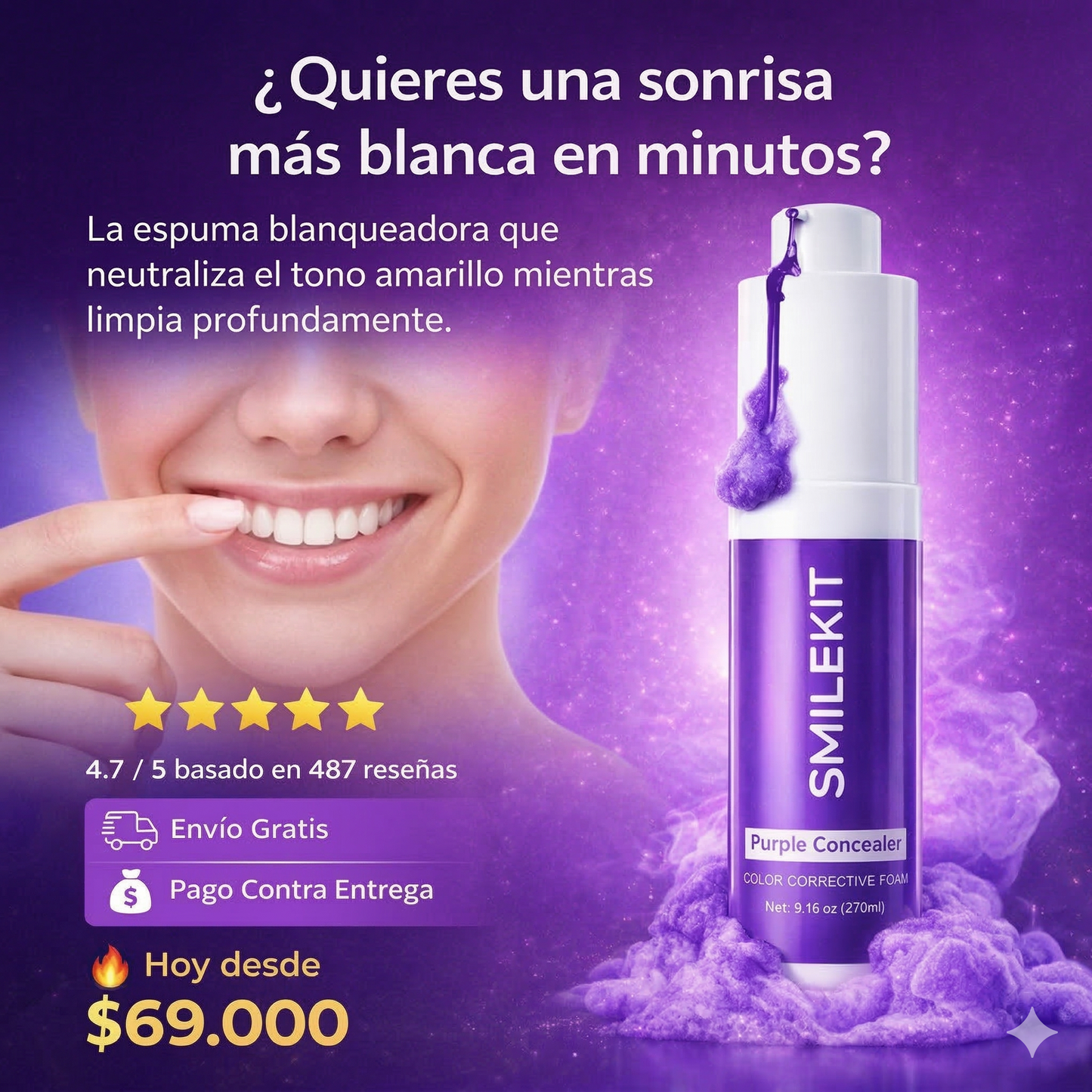 Espuma blanqueadora dental